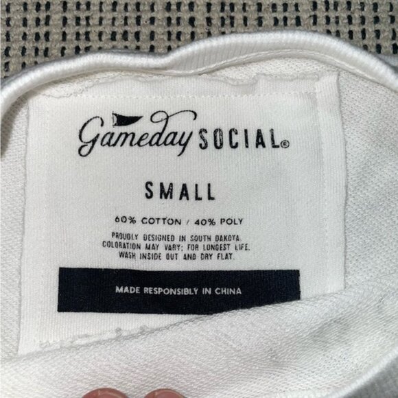 GAMEDAY SOCIAL Women's Texas Phipps Split Cropped Longsleeve Size S In White - Picture 4 of 8